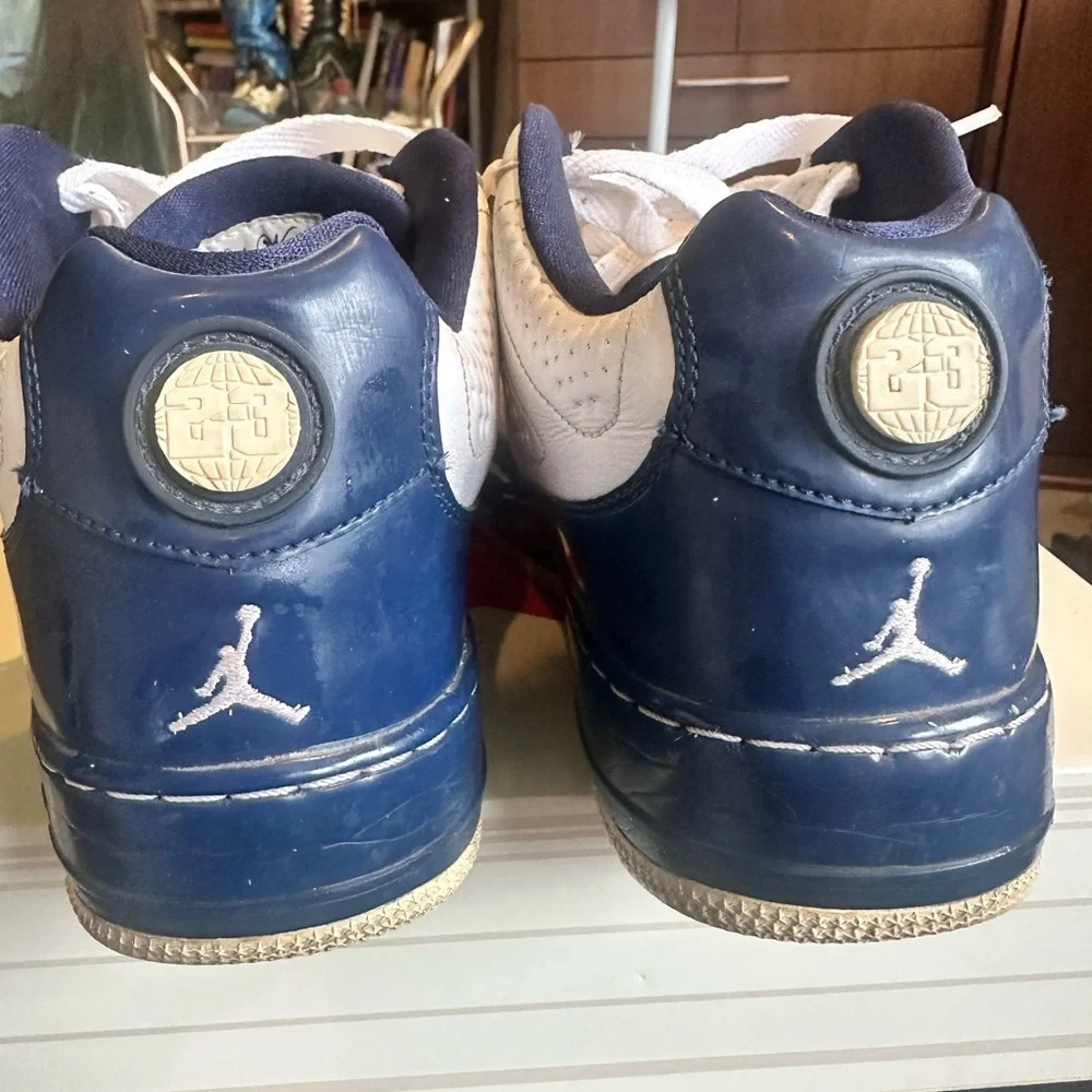 Jordan Fusion 9 Low White Midnight Navy Sneakers Men’s 11.5 362279-141